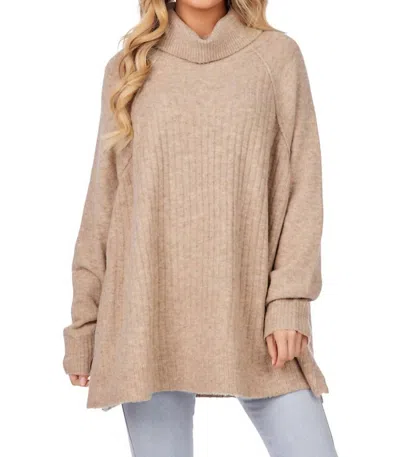 Mudpie Freddie Ribbed Sweater In Tan In Multi