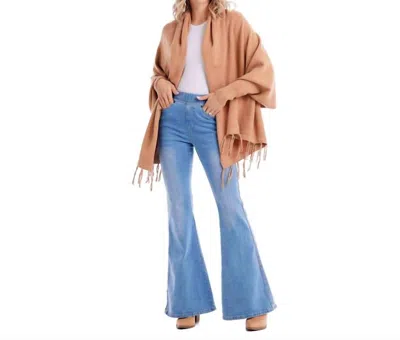 Mudpie Fringe Cardigan Wrap In Tan