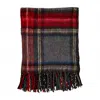 Mudpie Fringe Throw Blanket In Gray Tartan