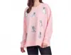 Mudpie Ghost Sparkle Sweatshirt In Pink In Pink