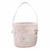 Mudpie Gingham Beaded Easter Basket In Pink In Pink