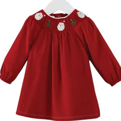 Mudpie Kids' Girl's Smocked Christmas Dress In Red