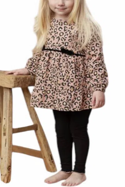 Mudpie Kids' Girl's Tunic And Legging Set In Leopard In Brown