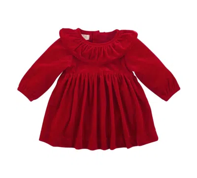 Mudpie Kids' Girl's Velvet Dress In Red