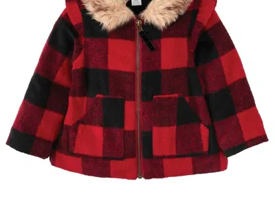 Mudpie Kids' Girls Buffalo Check Toddler Coat In Red