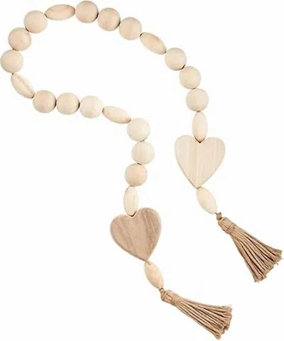 Mudpie Heart Wood Beads In Beige In Neutral