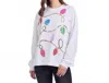 Mudpie Holiday Sparkle Sweatshirt In White In White
