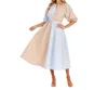 Mudpie Hutton Colorblock Midi Dress In Tan/blue In Blue