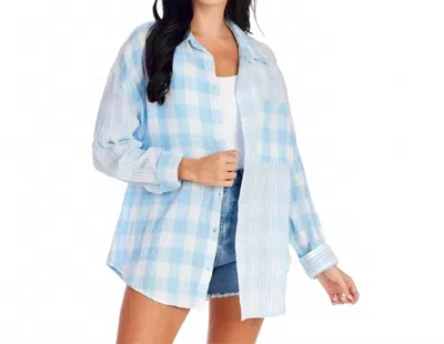 Mudpie Jameson Button Down Shirt In Blue