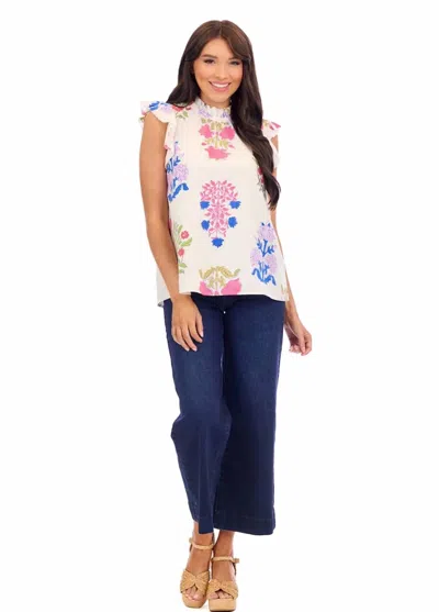 Mudpie Kenzie Flounce Top In White