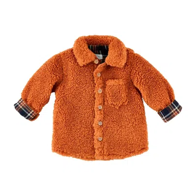 Mudpie Kid's Sherpa Shacket In Tan In Brown
