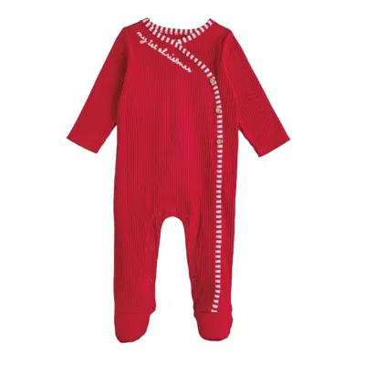 Mudpie Kids My First Christmas Sleeper Onesie In Red