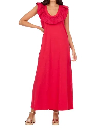 Mudpie Kimi Ruffle Maxi Dress In Red