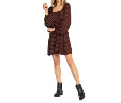 Mudpie Kirsten Plaid Swing Dress In Black/red In Brown