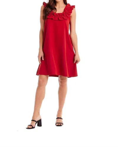 Mudpie Larkin Ruffle Dress In Red