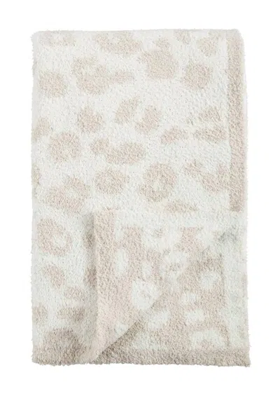 Mudpie Leopard Chenille Blanket In Cream