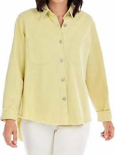 Mudpie Lightweight Shacket In Lime Green In Yellow