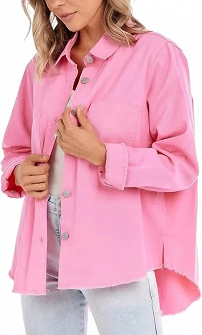 Mudpie Lightweight Shacket In Pink