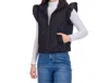 Mudpie Lile Ruffle Quilted Vest In Black In Black