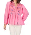 Mudpie Margeaux Embellished Top In Pink In Pink