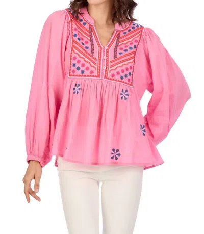 Mudpie Margeaux Embellished Top In Pink