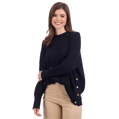 Mudpie Noralee Button Sweater In Black