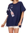 Mudpie Patriotic Sparkle Top In Blue In Blue
