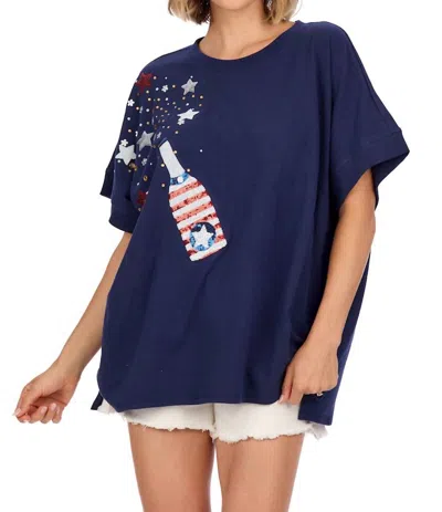 Mudpie Patriotic Sparkle Top In Blue