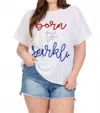 Mudpie Patriotic Sparkle Top In White In White