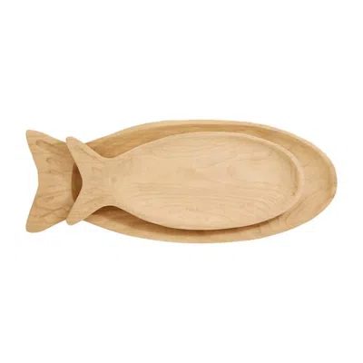 Mudpie Paulownia Fish Tray Large In Natural In Neutral