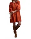 Mudpie Pheebes Button Down Dress In Rust In Red