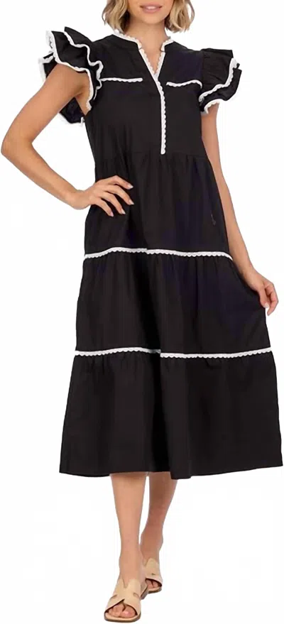 Mudpie Pia Ric Rac Dress In Black