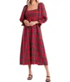 Mudpie Plaid Midi Dress In Red In Red