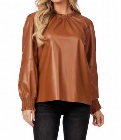 Mudpie Putnam Leather Top In Tan In Brown