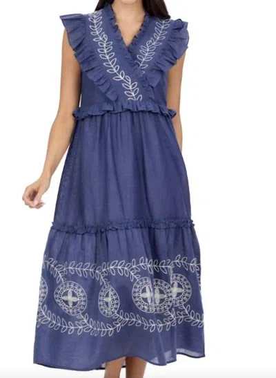 Mudpie Radford Maxi Dress In Navy In Blue
