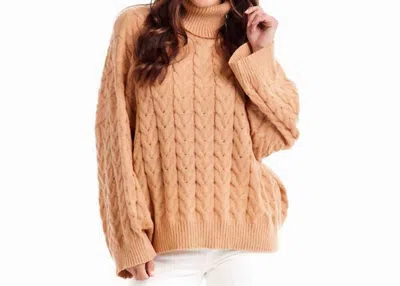 Mudpie Radley Cable Knit Sweater In Tan In Multi