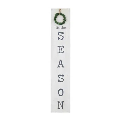 Mudpie Reversible Welcome/seasonal Porch Sign In White