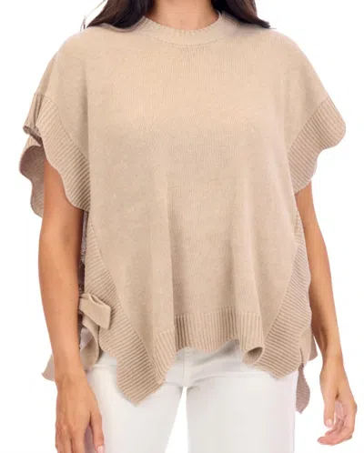 Mudpie Rigsby Scallop Sweater In Tan In Brown