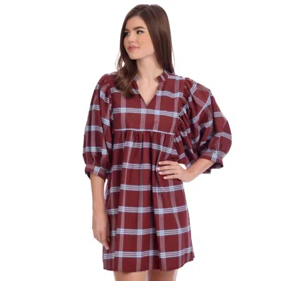 Mudpie Shipley Plaid Mini Dress In Brown