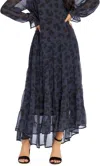 Mudpie Simone Maxi Dress In Navy Leopard Print In Animal Print
