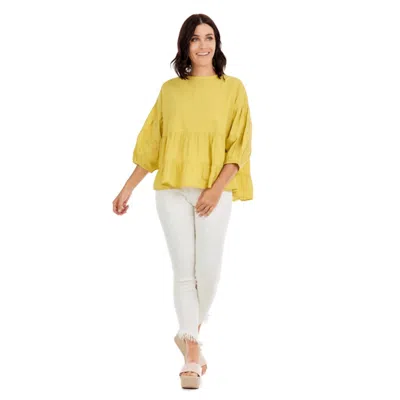 Mudpie Stoney Flounce Top In Lime In Yellow
