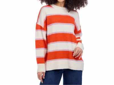Mudpie Sylas Striped Sweater In Orange