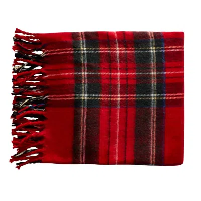 Mudpie Throw Blanket In Red Plaid