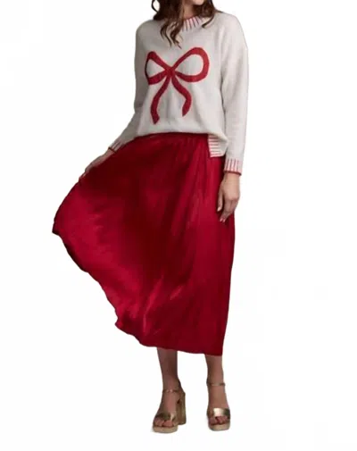 Mudpie Townes Pleated Midi Skirt In Red