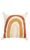 Mudpie Tufted Rainbow Pom Pillow In Cream