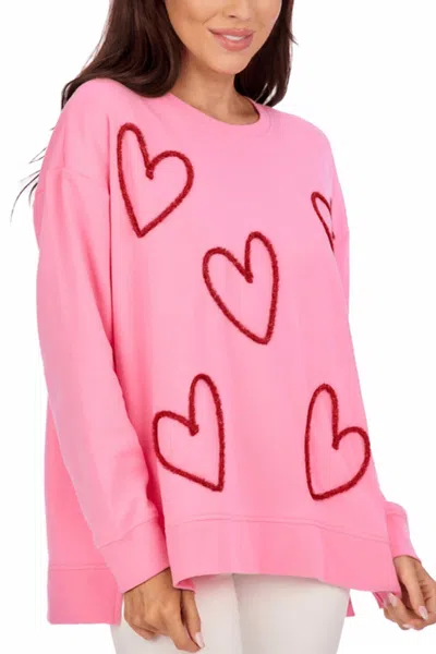 Mudpie Valentine Crewneck Sweater In Pink