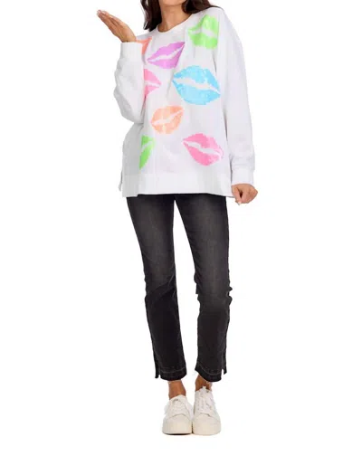 Mudpie Valentine Sparkle Sweatshirt In White