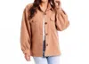 Mudpie Whitman Felt Shacket In Tan In Brown