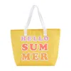 Mudpie Women's Hello Summer Cooler Tote Bag In Yellow In Yellow
