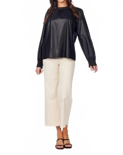 Mudpie Women's Putnam Faux Leather Top In Black